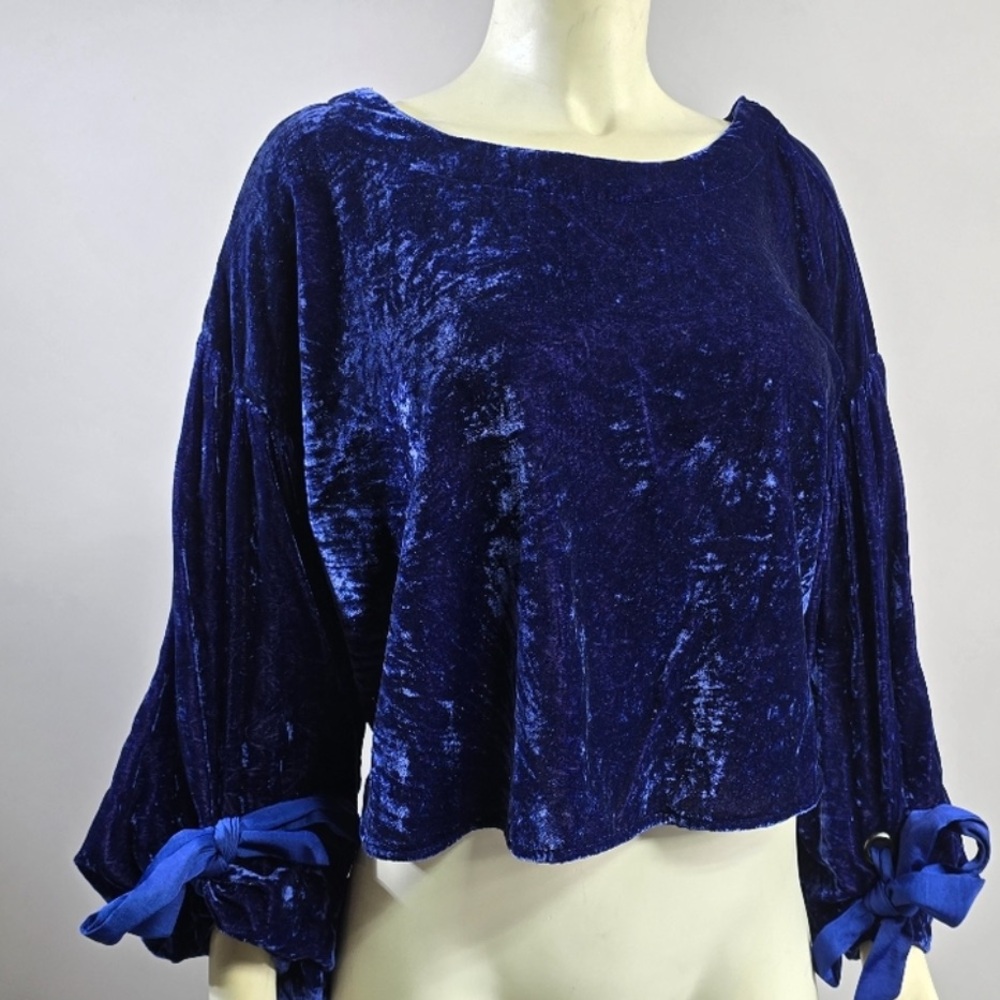 Contemporary Modern Jeweled Cobalt Blue BIB Style Gold Chain Elegant Necklace - Picture 5 of 11